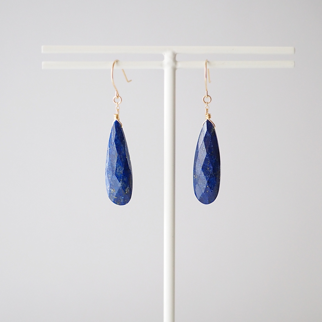 12月の誕生石<br>K10 / ラピスラズリ<br>ピアス