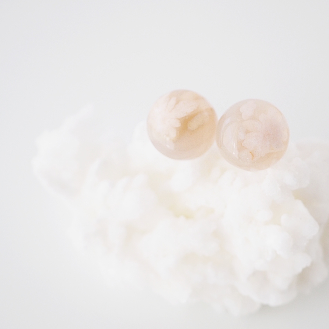 チェリーブロッサムアゲートピアス