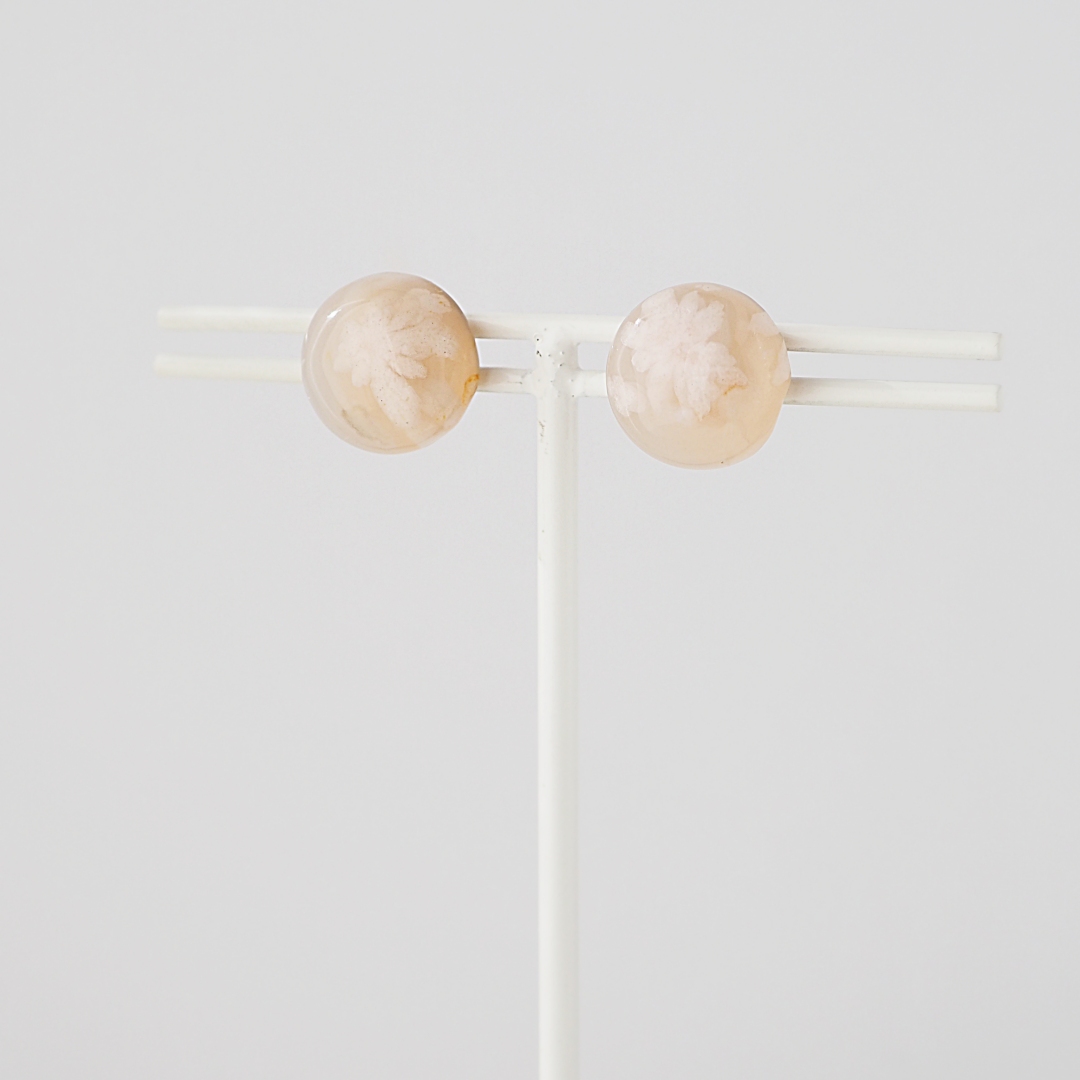 チェリーブロッサムアゲートピアス