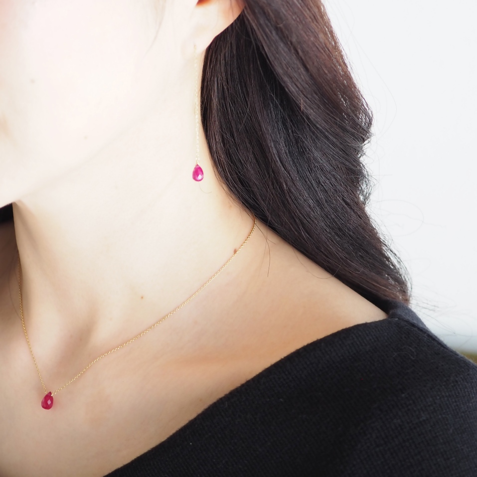 K10 / ルビーピアス＆ネックレス