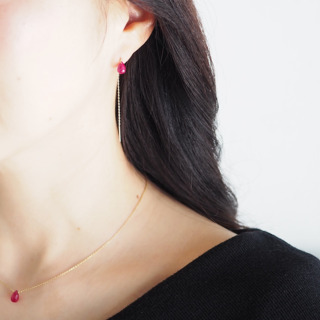 K10 / ルビーピアス＆ネックレス