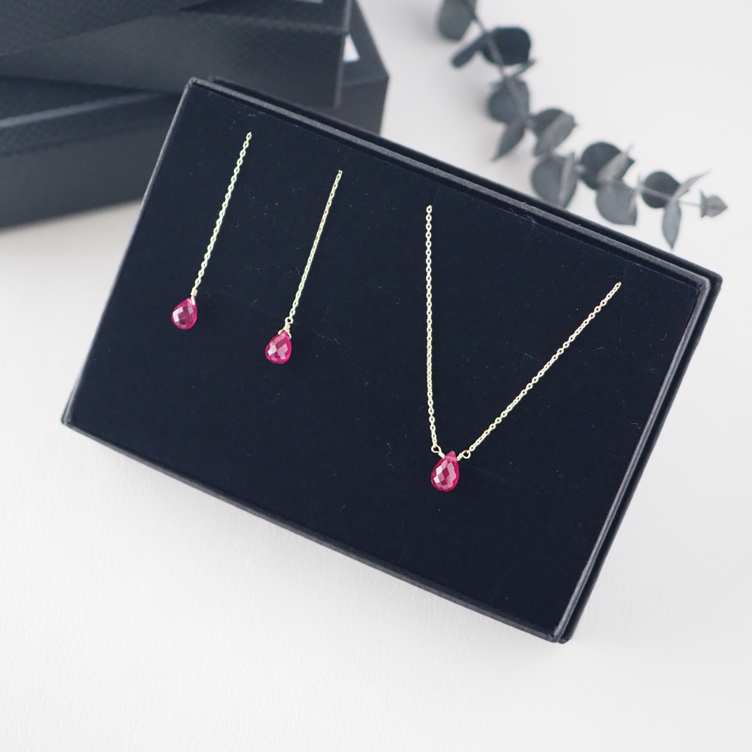 K10 / ルビーピアス＆ネックレス