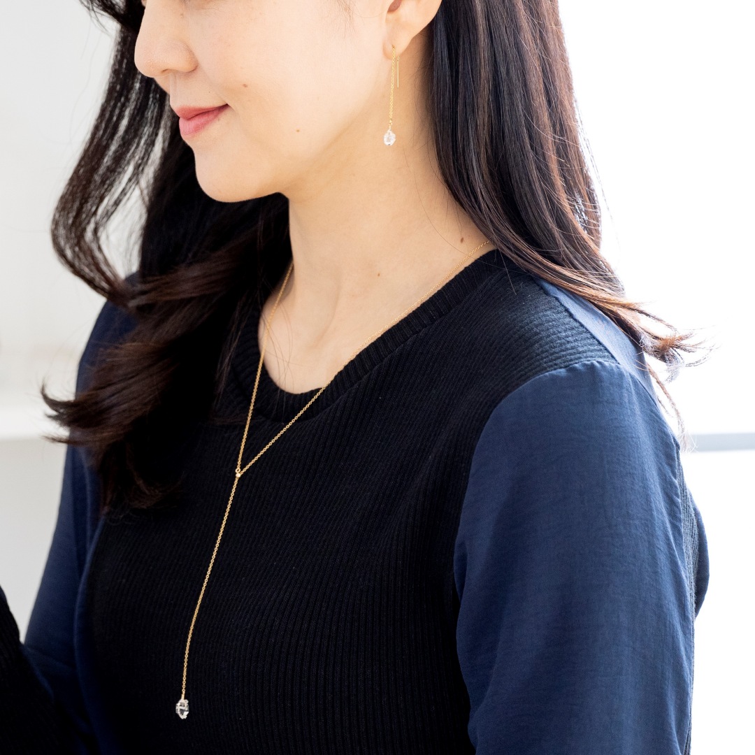 K10 / ハーキマーダイヤモンドピアス