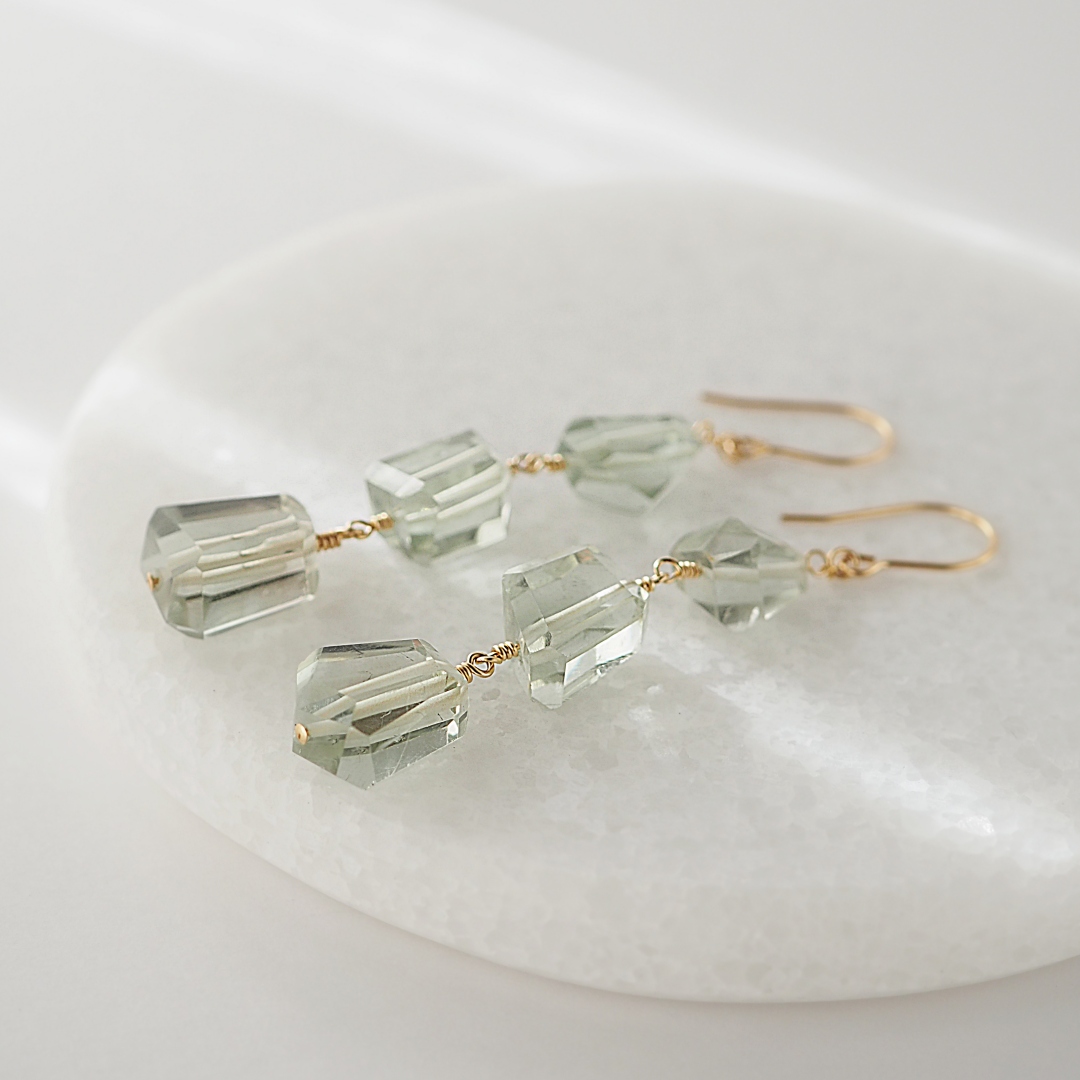 グリーンアメジストピアス