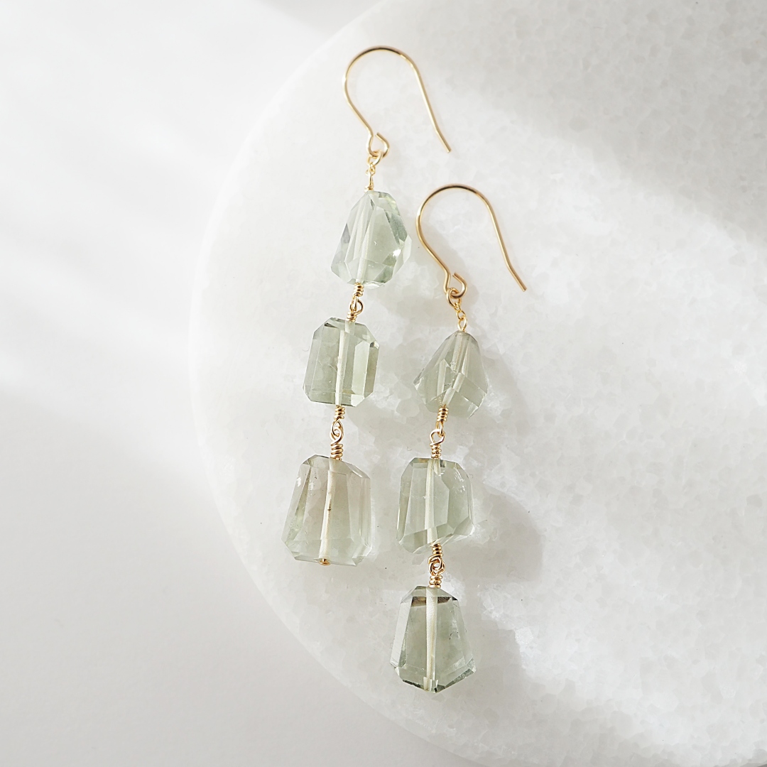 グリーンアメジストピアス