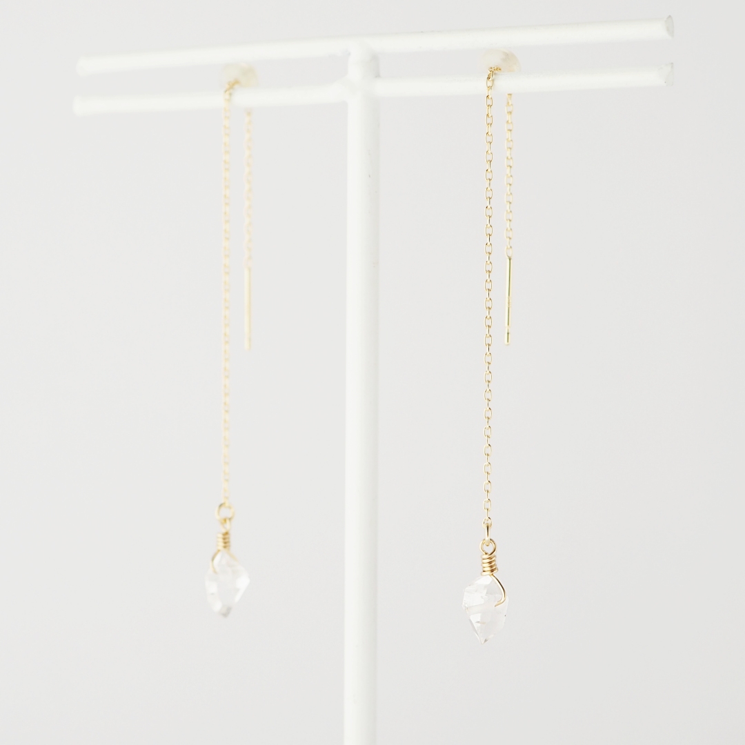 K10 / ハーキマーダイヤモンドピアス