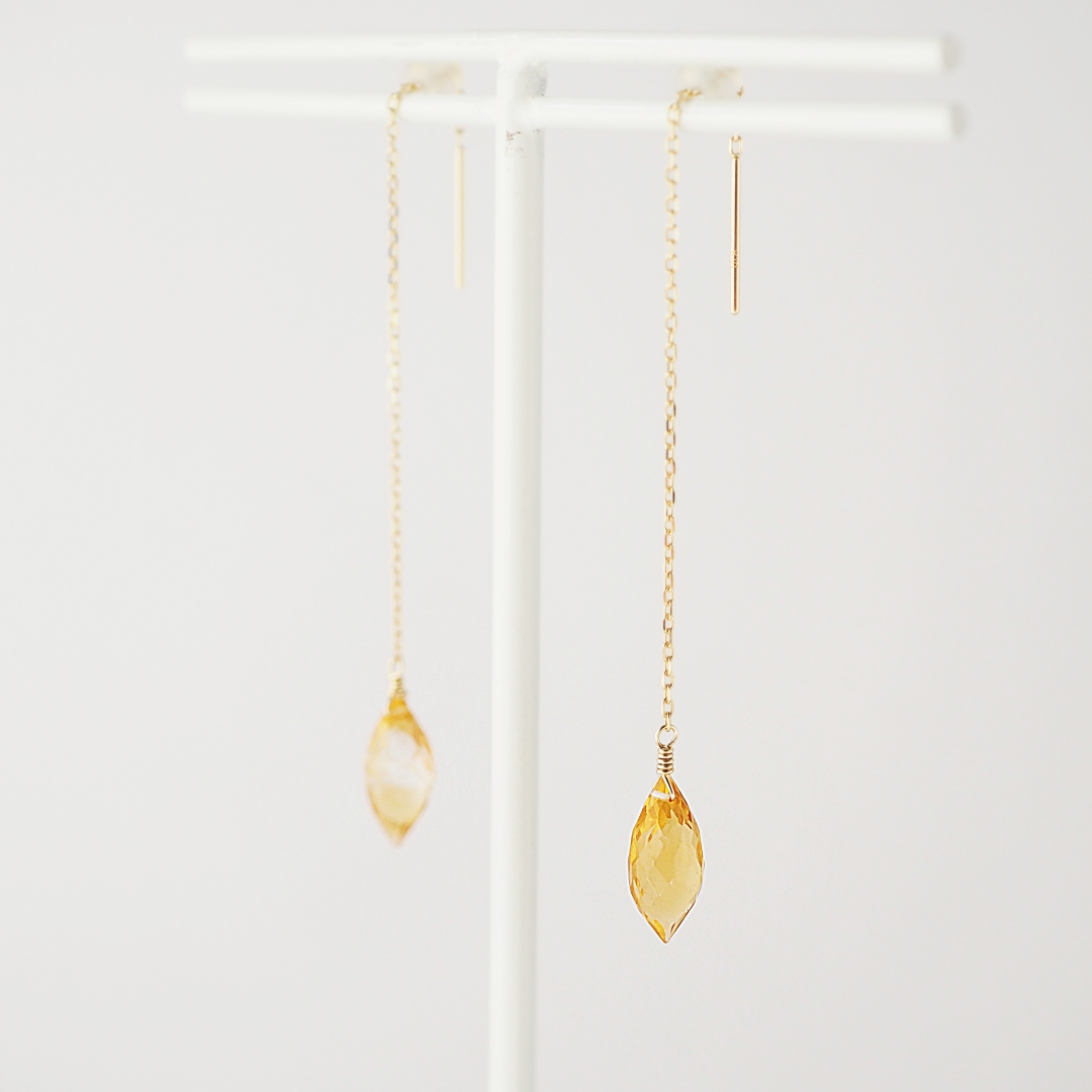 11月の誕生石 /  シトリンピアス