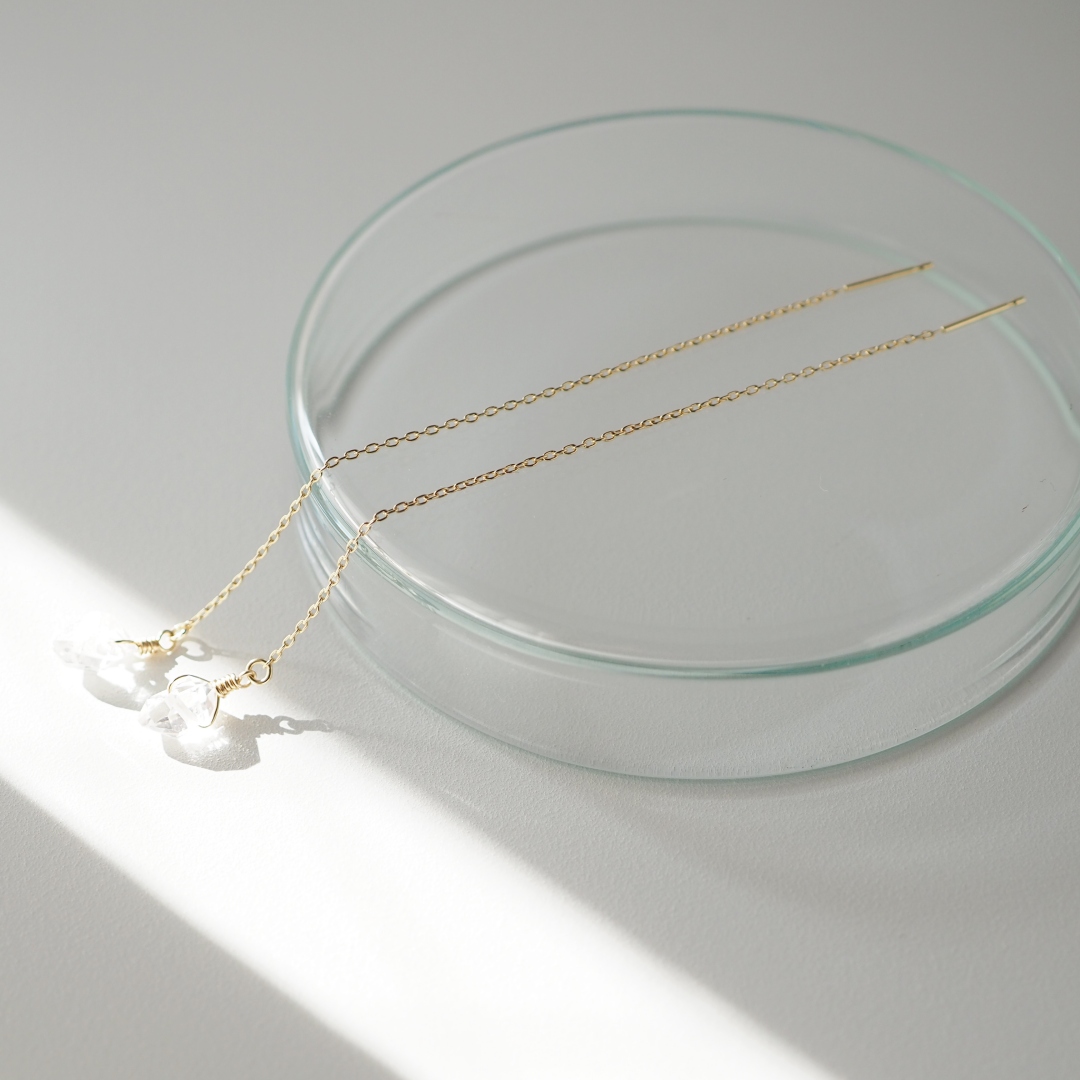 K10 / ハーキマーダイヤモンドピアス