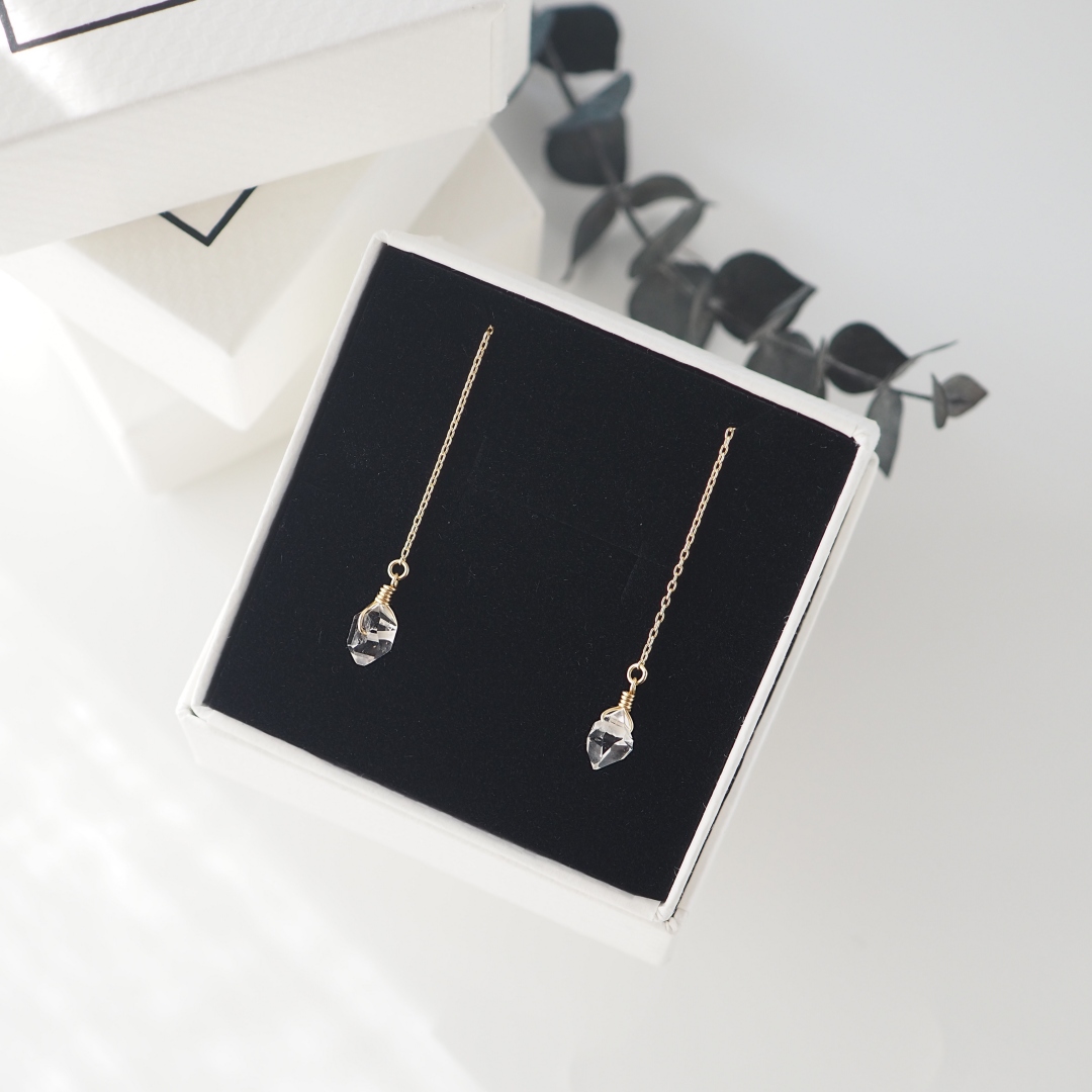 K10 / ハーキマーダイヤモンドピアス