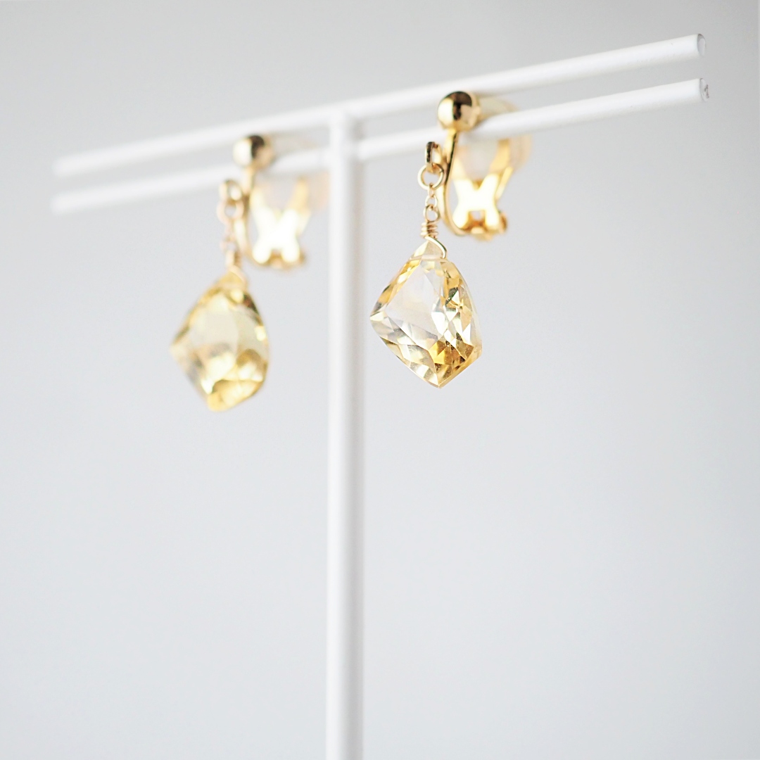 11月の誕生石 / シトリンイヤリング
