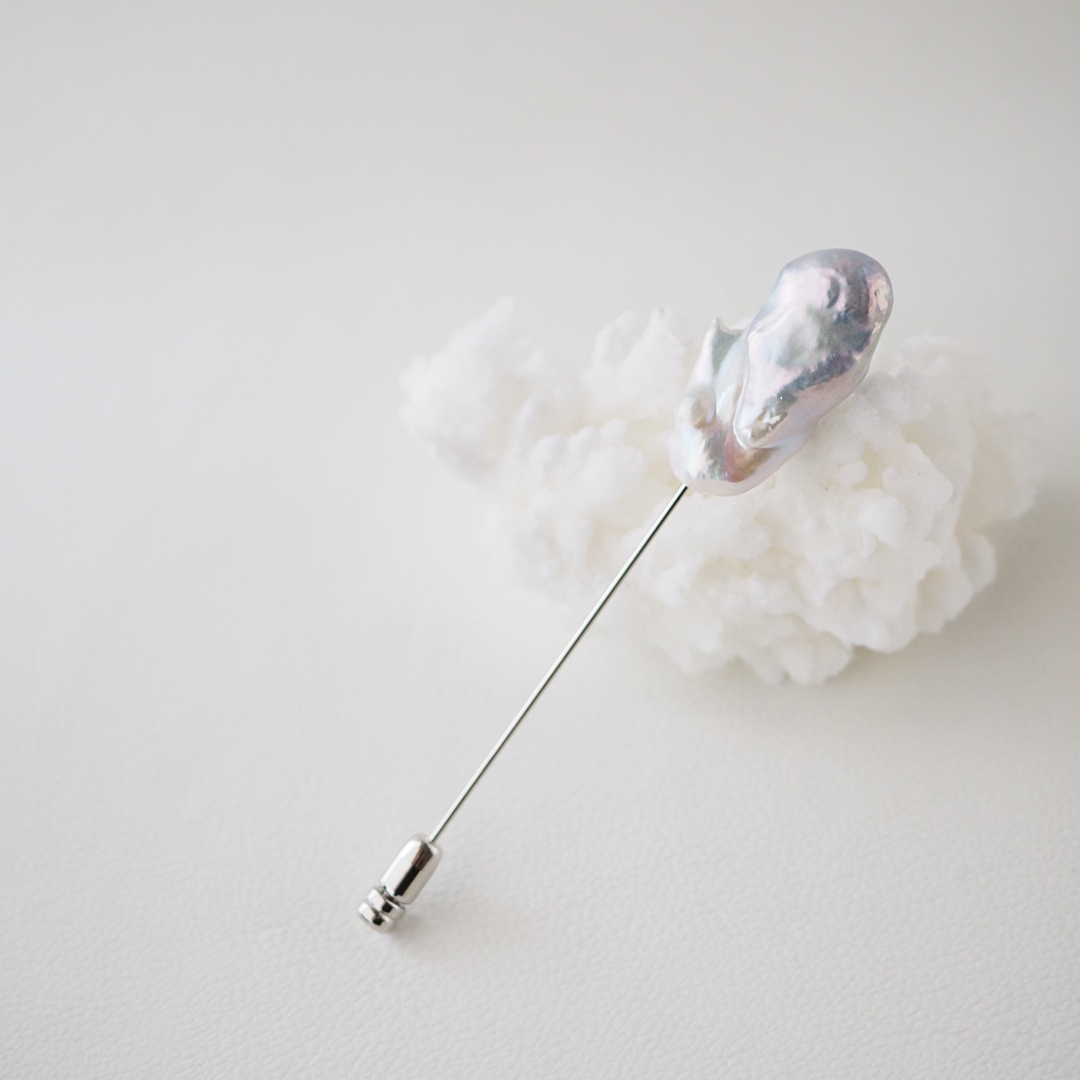 ●淡水パールP12 / ブローチ