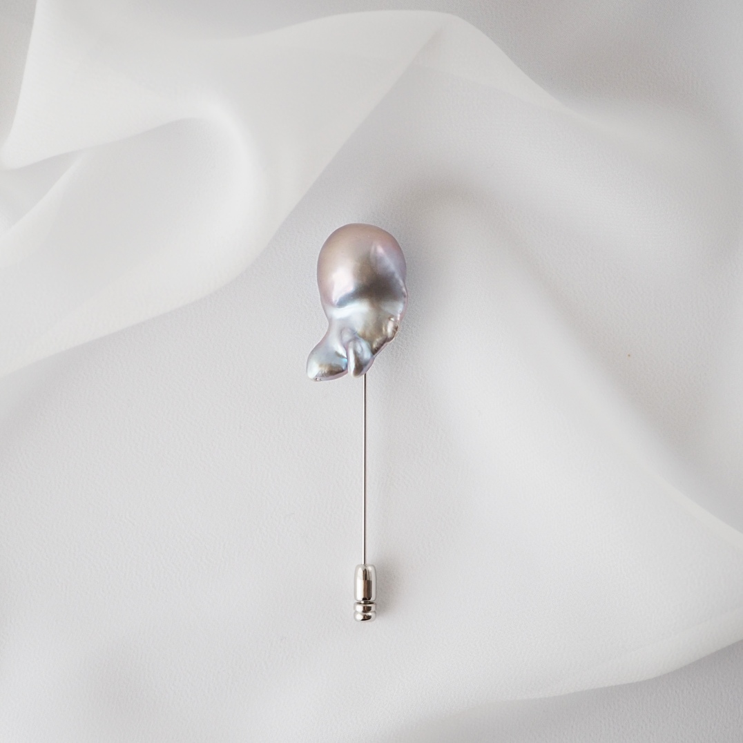 淡水パールP9 / ブローチ