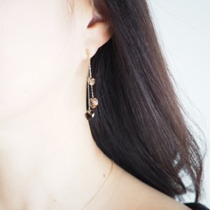 スモーキークォーツピアス