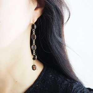 K10 / スモーキークォーツピアス