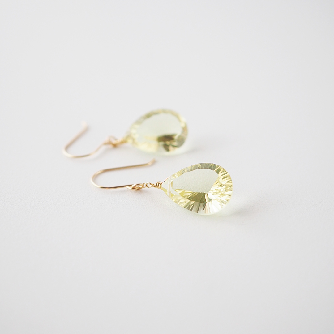K10 / レモンクォーツピアス（ペア） | atelier045