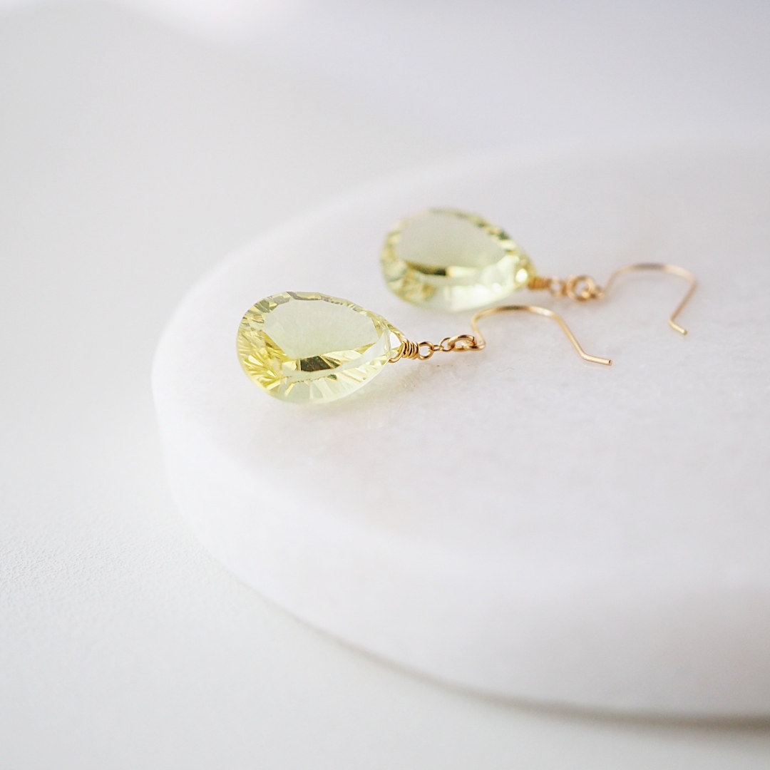 K10 / レモンクォーツピアス（ペア） | atelier045