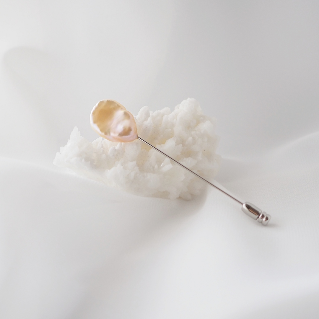 淡水パールP1 / ブローチ