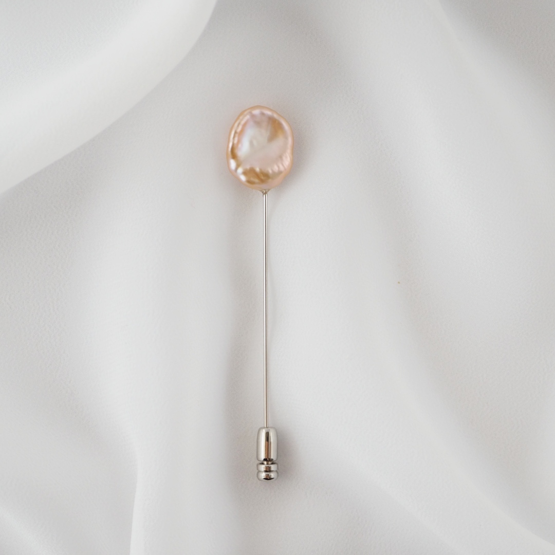 6月の誕生石 / 淡水パールブローチ / №5_A