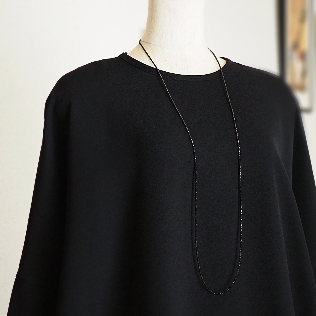 8月の誕生石ブラックスピネルネックレス